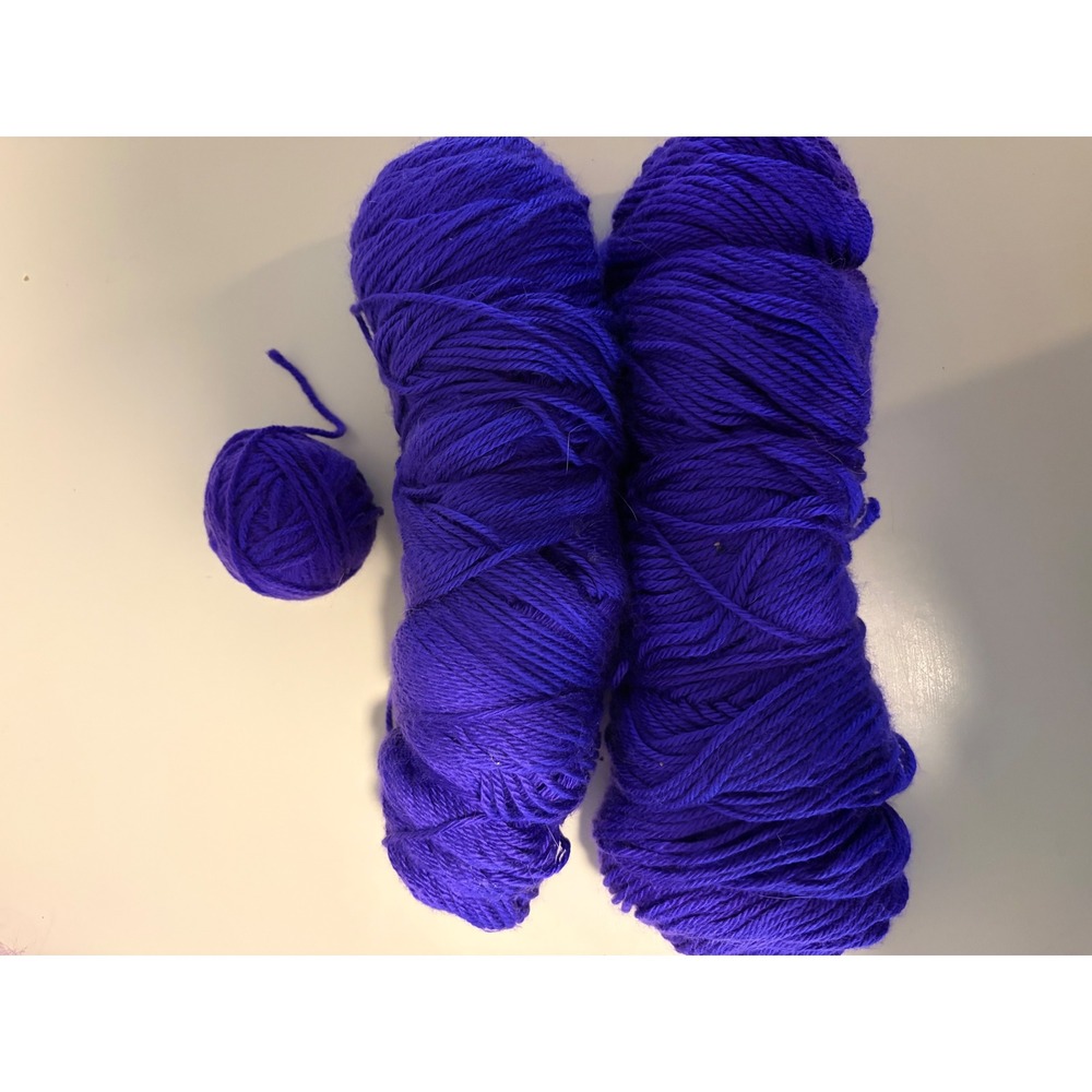 Royal Blue Acrylic Yarn Bundle 2 Skeins Plus Starter Ball Knitting Crochet Craft